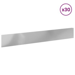 Bordure de Pelouse 30 pcs 100 x 15 cm Acier Argenté 631503631503