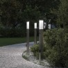 Bornes lumineuses avec détecteur et prise lot de 3 80 cm acier inoxydable IP44 631504631504
