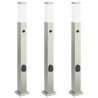 Bornes lumineuses avec détecteur et prise lot de 3 80 cm acier inoxydable IP44 631504631504