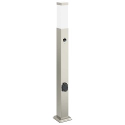 Bornes lumineuses avec détecteur et prise lot de 3 80 cm acier inoxydable IP44 631504631504