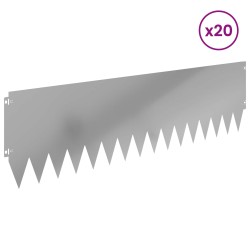 Bordure de Pelouse 20 pcs 103 x 30 cm Acier Argenté 631507631507