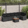Ensemble de canapé de jardin avec stockage 7 pcs Noir polyrotin 631510631510