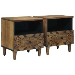Armoire de lit avec tiroir 2 pcs Marron 40 x 33 x 46 cm 631515631515