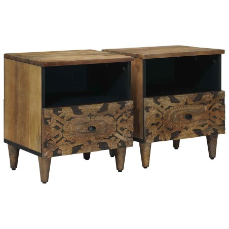 Armoire de lit avec tiroir 2 pcs Marron 40 x 33 x 46 cm 631515631515