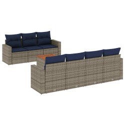 Salon de jardin 8 pcs avec coussins gris résine tressée 631523631523
