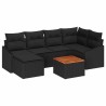 Ensemble de canapé de jardin avec stockage 7 pcs Noir polyrotin 631530631530
