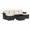 Salon de jardin 7 pcs avec coussins noir résine tressée 631554631554