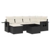 Salon de jardin 7 pcs avec coussins noir résine tressée 631588631588