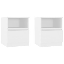 Tables de chevet 2 pcs blanc 40x40x50 cm bois d'ingénierie 631589631589