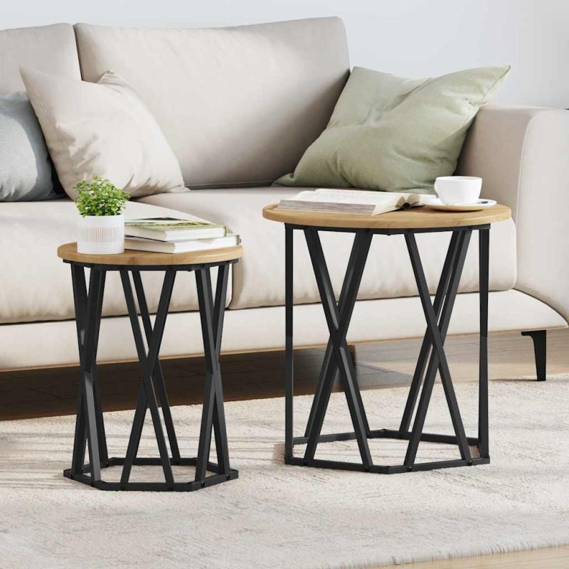 Table basse 2 pcs Chêne artisanal 50 x 50 x 50 cm 631596631596