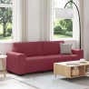 Canapé 3 places rouge vin 220x77x82 cm en tissu 631617631617