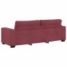 Canapé 3 places rouge vin 220x77x82 cm en tissu 631617631617