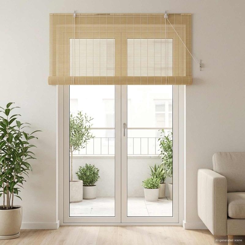 Store enrouleur Naturel 130 x 220 cm Bambou 631624631624