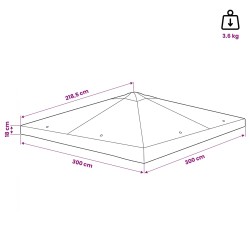 Housse de Gazebo Taupe 300 x 300 cm Polyester et Acier 631632631632