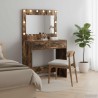 Table de Toilette avec tiroir Chêne fumé 78,5 x 41 x 135 cm 631649631649