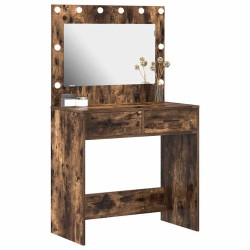 Table de Toilette avec tiroir Chêne fumé 78,5 x 41 x 135 cm 631649631649
