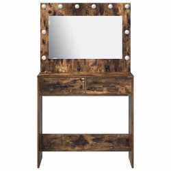 Table de Toilette avec tiroir Chêne fumé 78,5 x 41 x 135 cm 631649631649