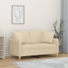 Canapé 2 places avec oreillers décoratifs crème 120 cm tissu 631650631650