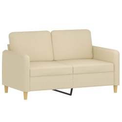 Canapé 2 places avec oreillers décoratifs crème 120 cm tissu 631650631650