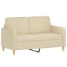 Canapé 2 places avec oreillers décoratifs crème 120 cm tissu 631650631650