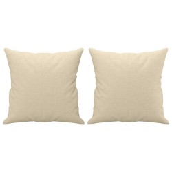Canapé 2 places avec oreillers décoratifs crème 120 cm tissu 631650631650