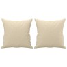 Canapé 2 places avec oreillers décoratifs crème 120 cm tissu 631650631650