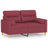 Canapé 2 places avec oreillers bordeaux 120 cm tissu 631651631651
