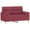 Canapé 2 places avec oreillers bordeaux 120 cm tissu 631651631651