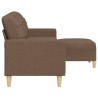 Canapé à 3 places avec repose-pieds Marron 210 cm Tissu 631654631654