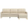 Canapé à 3 places avec repose-pieds Crème 210 cm Tissu 631657631657