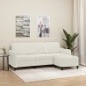 Canapé à 3 places avec repose-pieds Crème 180 cm Velours 631658631658