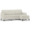 Canapé à 3 places avec repose-pieds Crème 180 cm Velours 631658631658
