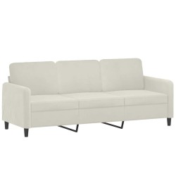 Canapé à 3 places avec repose-pieds Crème 180 cm Velours 631658631658