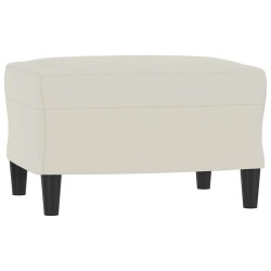 Canapé à 3 places avec repose-pieds Crème 180 cm Velours 631658631658