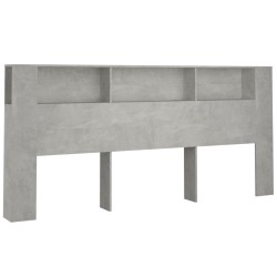 Armoire de tête de lit Gris béton 220x18,5x104,5 cm 631663631663