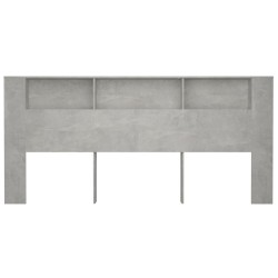 Armoire de tête de lit Gris béton 220x18,5x104,5 cm 631663631663