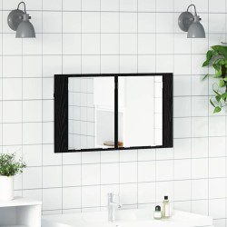 Armoire Miroir de Salle de Bain Chêne noir 80 x 12 x 45 cm 631665631665