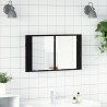 Armoire Miroir de Salle de Bain Chêne noir 80 x 12 x 45 cm 631665631665
