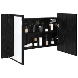 Armoire Miroir de Salle de Bain Chêne noir 80 x 12 x 45 cm 631665631665