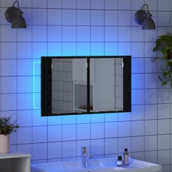 Armoire Miroir de Salle de Bain Chêne noir 80 x 12 x 45 cm 631665631665
