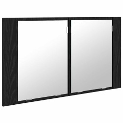 Armoire Miroir de Salle de Bain Chêne noir 80 x 12 x 45 cm 631665631665