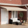 Cadre de store manuel avec LEDs Beige et blanc 5 x 3 m 631667631667