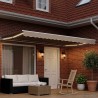 Cadre de store manuel avec LEDs Beige et blanc 5 x 3 m 631667631667