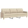 Canapé à 3 places Crème 210 cm Tissu 631671631671