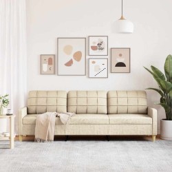 Canapé à 3 places Crème 210 cm Tissu 631671631671