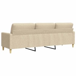 Canapé à 3 places Crème 210 cm Tissu 631671631671