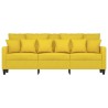 Canapé à 3 places Jaune clair 180 cm Tissu 631672631672