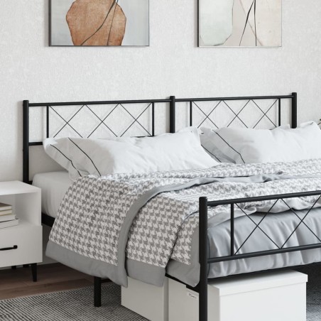  Tête de lit métal noir 200 cm 