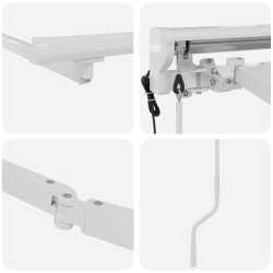 Cadre de store rétractable électrique Blanc 3,5 x 2,5 m Acier 631675631675