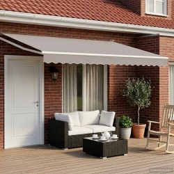 Cadre de store rétractable électrique Blanc 4,5 × 3 m Acier 631680631680